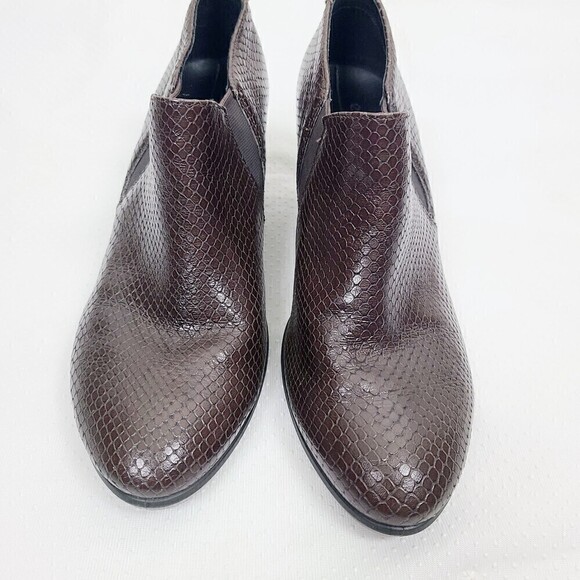 Ecco Shape 55 Plateau Stack‎ Heel Bootie 40 EU 9/9.5 US Brown Leather Com… - Picture 3 of 9